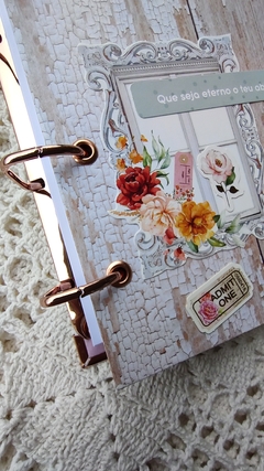 Fichário A5 capa scrapbook:" Viva seus Sonhos" 010 (garra rose gold) - comprar online