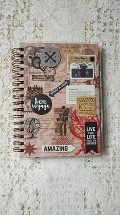 Caderno com wire-o: "Bon Voyage"