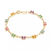 Pulseira Infantil Folheada a Ouro 18k com Cristais - tam.16