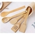 Kit Conjunto com 5 Peças utensílios de cozinha em Bambu com Suporte