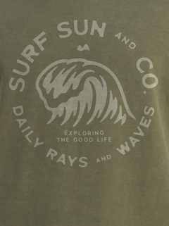 Camiseta Surf Sun masculina - estonada verde - comprar online