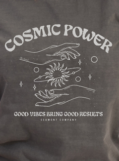 T-shirt Cosmic Power feminina - estonada chumbo - comprar online