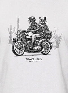 Camiseta Travelers masculina - branca - comprar online