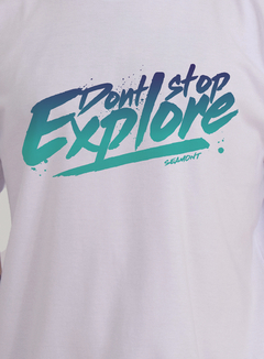 Camiseta Dont Stop Explore masculina - branca - comprar online