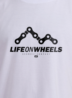 Camiseta Life On Wheels masculina - branca - comprar online