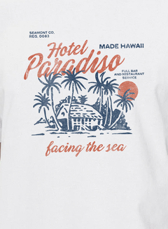 Camiseta Hotel Paradiso masculina - branca - comprar online