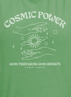 T-shirt Cosmic Power feminina - estonada verde - comprar online