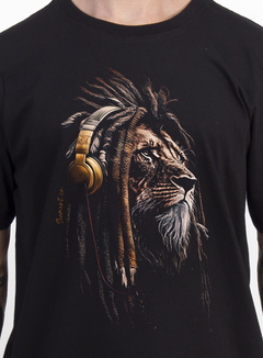 Camiseta Rasta Lion masculina - preta - comprar online