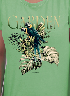 T-shirt Tropical Garden feminina - estonada verde flúor - comprar online