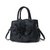 Bolsa Grande Feminina Tote Modelo Flowers Preta