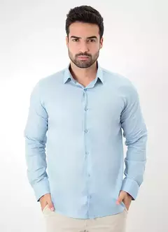 Camisa Manga Longa Slim Fit Básica - LOBO STORE