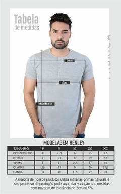 Camiseta Henley em Algodão Egípcio - loja online