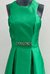 Vestido Longo Verde Tafetá com Bolsos