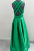 Vestido Longo Verde Tafetá com Bolsos - loja online