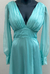 Vestido Longo Verde Tiffany Mangas Longas - comprar online