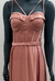 Vestido Longo Rose Queimado Corset e Cinto - comprar online