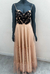 Vestido Longo Nude Saia Tule