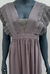 Vestido Longo Cinza Decote Babados - comprar online