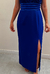 Vestido Long Midi Azul Royal com Renda Guippir