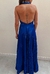 Vestido Longo Azul Royal Gola e Fenda - comprar online