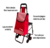 Carrito de mandado multisus con silla plegable Rojo - comprar en línea