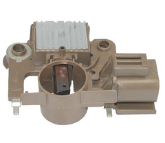 Regulador de alternador para Nissan Maxima y Sentra, modelo 70A, Mitsubishi IM284, color beige, con disipador de calor y conexiones eléctricas.