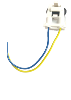 Conector inyector para sistema T.B.I de Chevrolet, con cables azul y amarillo.