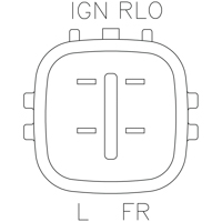 Diagrama de conexiones del regulador Toyota RAV4 Nippondenso 12V con cuatro terminales.