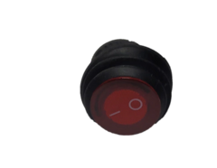 0318137 INTERRUPTOR DE 1 PASO TECLA REDONDO ROJO ON/OFF. 23X16MM. 3 TER 18137