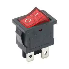 0320177 INTERRUPTOR DE 1 PASO TECLA RECTANGULAR ROJO 12V 2.17*2.85 CM 4 TERMINALES ON/OFF COLOR ROJO PARA MOTO