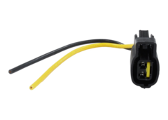 Conector de 2 terminales para bobina, con cables negro y amarillo, utilizado en vehículos Chrysler Attitude, Hyundai Accent y Kia Rio, Soul.