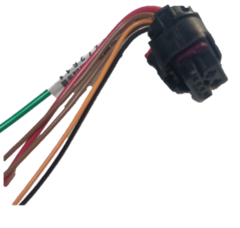 Conector de 6 terminales para interruptor de puertas de vehículos BMW y Mercedes Benz, con cables de varios colores.