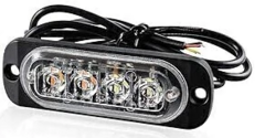 0805228 LAMPARA DE 4 LED ESTROBO AUTOMOTRIZ MULTIFUNCIONAL BLANCO / AMBAR CON MEMERIA 12 V