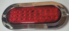 0816575 CALAVERA OVALADO PARA CAMION, 27 LED ROJO 12/24V FIJO + ESTROBO, CROMADO