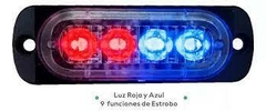 0820301 ESTROBO AUTOMOTRIZ , 6 LED , MULTIFUNCIONES ,ROJO / AZUL - comprar en línea