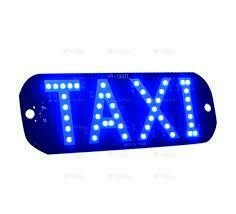 0845878 LETRERO DE TAXI CON LUZ LED COLOR AZUL 190X93MM - comprar en línea