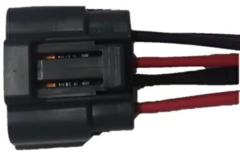 Conector de 8 terminales para riel de inyector, con cables rojo y negro.