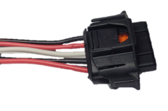 Conector de 5 terminales para sensor MAF, modelo 2004-2009, con cables de colores rojo, blanco y negro.