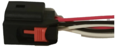 Conector de 6 terminales para cuerpo de aceleración de Chrysler, con cables de colores rojo, negro y blanco.