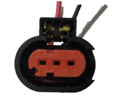 Conector de 3 terminales para bobina de encendido, compatible con Fiat 2012-2017, mostrando el conector naranja y los cables.