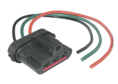 Conector motoventilador de 3 terminales para Ford Escort, Mustang, Mystique y Contour, con cables de diferentes colores.