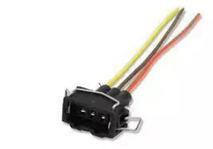 Conector de bobina de 3 terminales para vehículos VW, con cables amarillo, marrón y rojo.