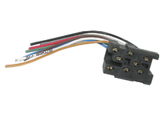 Conector de 8 terminales para interruptor de luz de motocicleta Ford HS-90, con cables de diferentes colores.