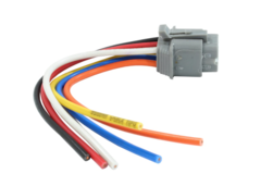 Conector de 6 terminales para bomba de gasolina, con cables de diferentes colores.