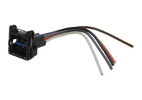 Conector de bomba de gasolina de 5 terminales para Ford Ka, con arnes y cables visibles.