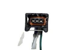 Conector regulador de 3 terminales para alternadores Ford, vista frontal.