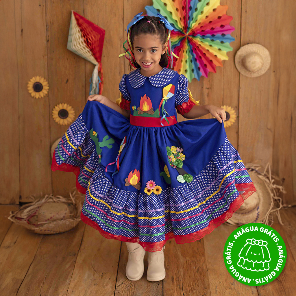 Fashion vestido infantil junino