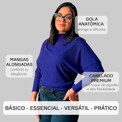 Blusa Morcego Manga Longa Gola Alta Feminina Social Soltinha - loja online