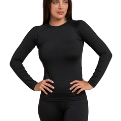 Camiseta Proteção Uv 50+ Térmica Feminina Preta - comprar online