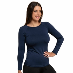 Camiseta Proteção Uv 50+ Térmica Feminina Azul